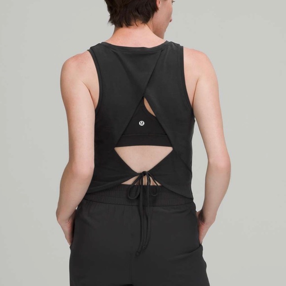 Lululemon Open Tie Back Tank Black - Picture 1 of 4